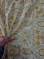 پارچه لینن سوزندوزی هندی طرح 15