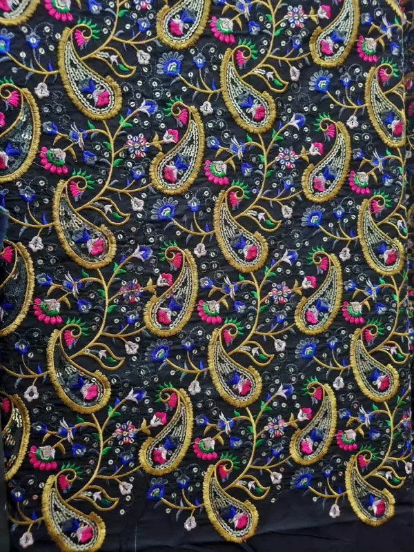 پارچه لینن سوزندوزی هندی طرح 17 - Image 2