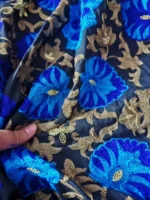 پارچه لینن سوزندوزی هندی طرح 48