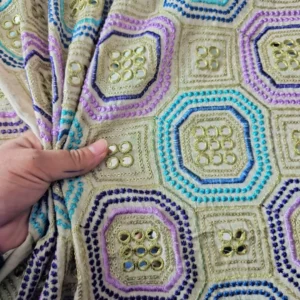 پارچه لینن سوزندوزی هندی طرح 50