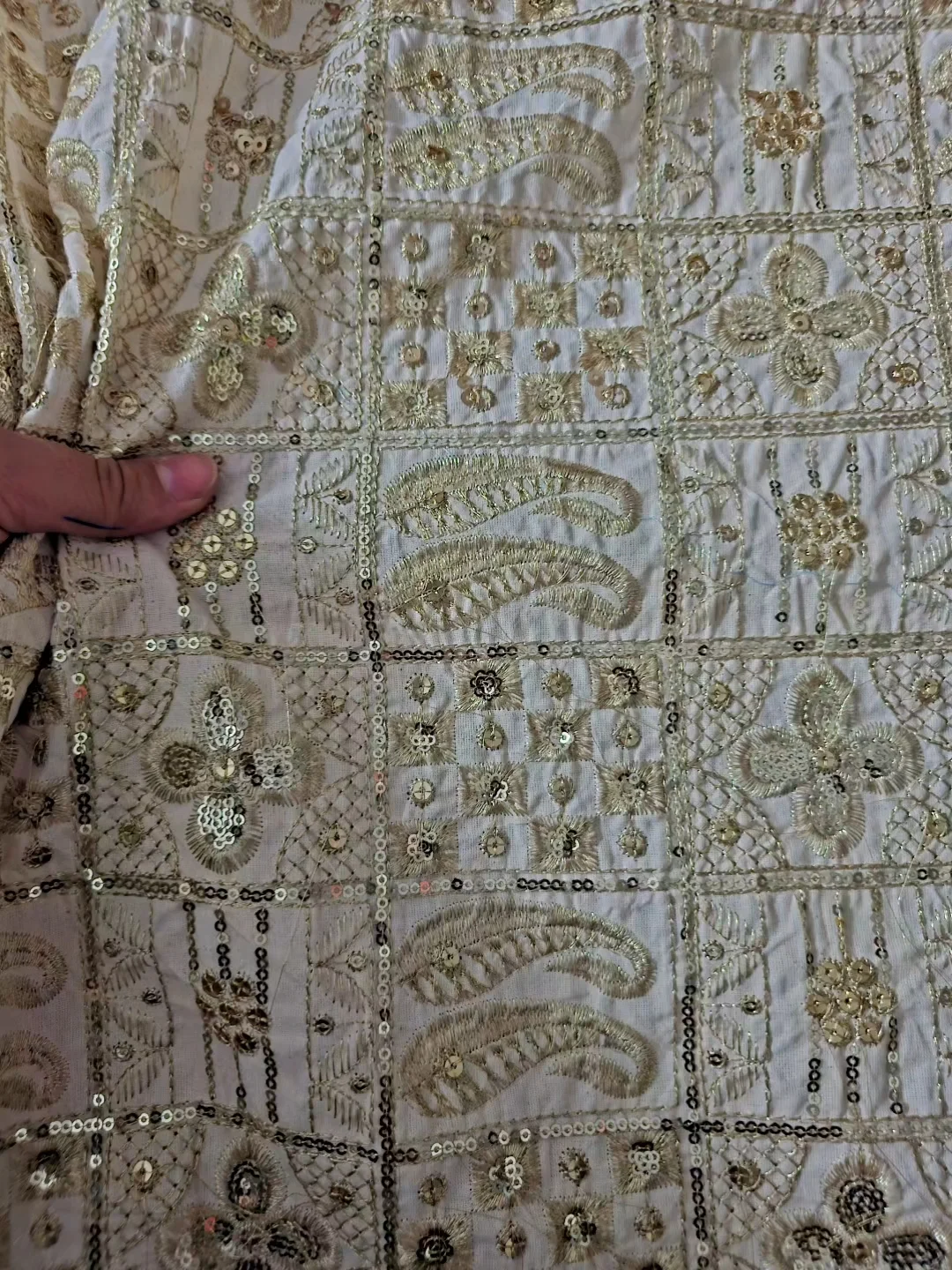 پارچه لینن سوزندوزی هندی طرح 51