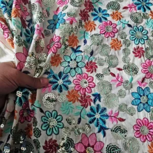 پارچه لینن سوزندوزی هندی طرح 60